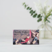 wijnvlek | Kurken op houten tafel Visitekaartje (Staand voorkant)