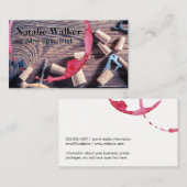 wijnvlek | Kurken op houten tafel Visitekaartje (Voorkant / Achterkant)