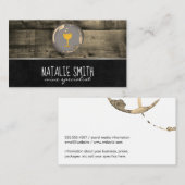 wijnvlek met houtsnijwerk visitekaartje (Voorkant / Achterkant)