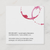 wijnvlek | textuur | wijnmakerij vierkante visitekaartje (Achterkant)