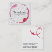 wijnvlek | textuur | wijnmakerij vierkante visitekaartje (Voorkant / Achterkant)