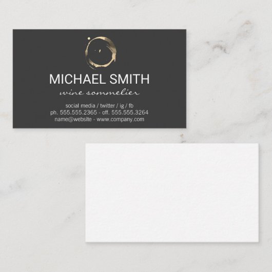 Wijnvlek Visitekaartje (Voorkant / Achterkant)