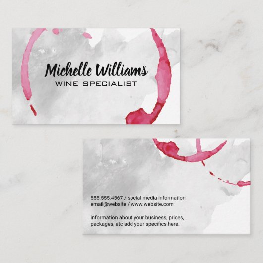 wijnvlek | Waterverf Visitekaartje (Voorkant / Achterkant)