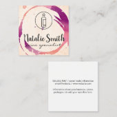 Wijnvlek (wijnfles) vierkante visitekaartje (Voorkant / Achterkant)