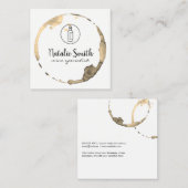 Wijnvlek (wijnfles) vierkante visitekaartje (Voorkant / Achterkant)