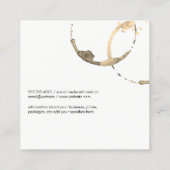 Wijnvlek (wijnfles) vierkante visitekaartje (Achterkant)