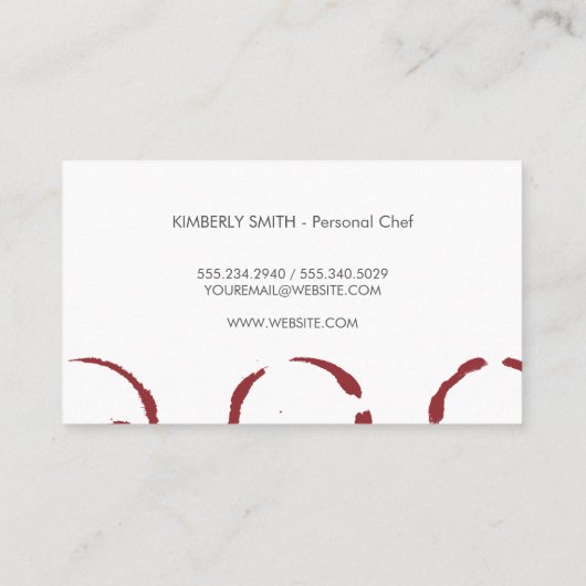 wijnvlek | wijnfles visitekaartje (Achterkant)