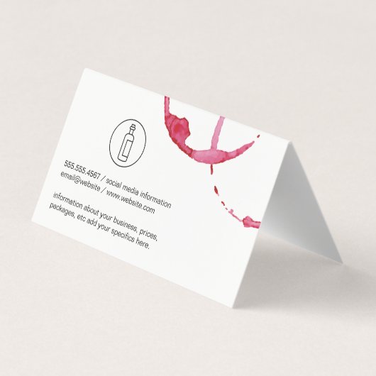 Wijnvlek (wijnfles) Wijngaard Visitekaartje (Achterkant)