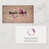 wijnvlek | wijngaard | Houten achtergrond Visitekaartje (Voorkant / Achterkant)