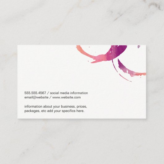 wijnvlek | wijngaard visitekaartje (Achterkant)