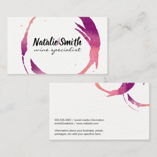 wijnvlek | wijngaard visitekaartje (Voorkant / Achterkant)