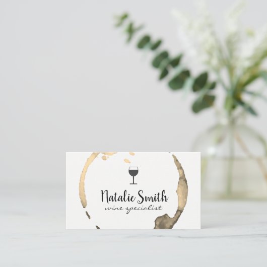 Wijnvlek (wijnglas) / Goud Visitekaartje (Staand voorkant)