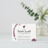 Wijnvlek (wijnglas) / Variatie Visitekaartje (Staand voorkant)