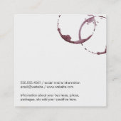 Wijnvlek (wijnglas) vierkante visitekaartje (Achterkant)