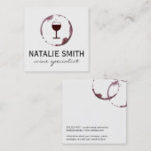 Wijnvlek (wijnglas) vierkante visitekaartje (Voorkant / Achterkant)