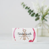 Wijnvlek (zwart / wit) | Kurk Wijnopener Visitekaartje (Staand voorkant)