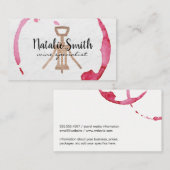 Wijnvlek (zwart / wit) | Kurk Wijnopener Visitekaartje (Voorkant / Achterkant)