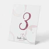 Wijnvlekken Bruiloft Tafelblad Tekens Reclamebord Met Voetstuk (Voorkant)