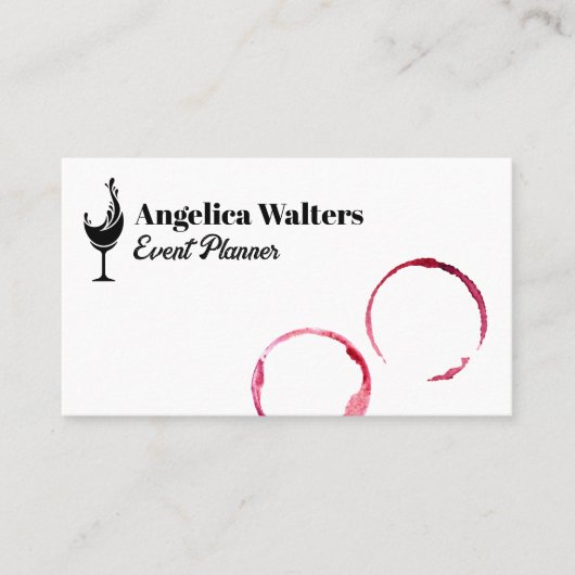 Wijnvlekken | Glass Splash Logo Visitekaartje (Voorkant)