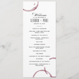 Wijnvlekken wijngaard ceremonie programma programmakaart