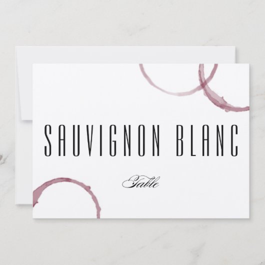 Wijnvlekken Wijngaard Tafelkaart Nummer Kaart (Voorkant)