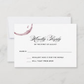Wijnvlekken Wijngaard Wijngaard Huwelijksreactie K RSVP Kaartje (Voorkant)
