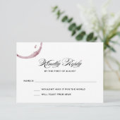 Wijnvlekken Wijngaard Wijngaard Huwelijksreactie K RSVP Kaartje (Staand voorkant)