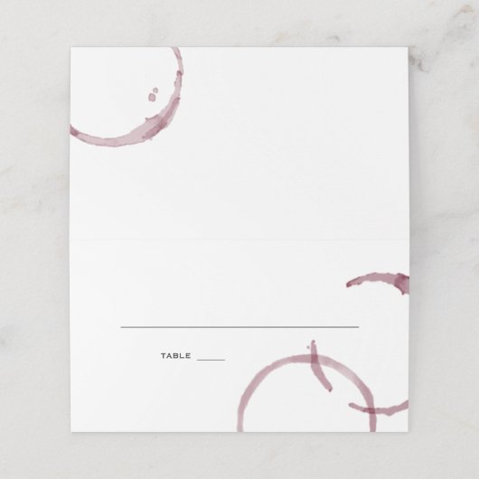 Wijnvlekken Wijnmakerij Escort Place Card SET Plaatskaartje (Buitenkant ongevouwen)