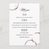 Wijnvlekken Wijnmakerij Wijngaard Bruiloft Menu (Voorkant)