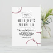 Wijnvlekken Wijnmakerij Wijngaard bruiloft uitnodi Kaart (Staand voorkant)