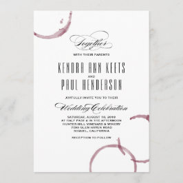 Wijnvlekken Wijnmakerij Wijngaard bruiloft uitnodi Kaart