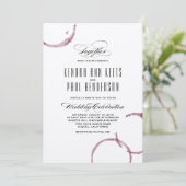 Wijnvlekken Wijnmakerij Wijngaard bruiloft uitnodi Kaart (Staand voorkant)