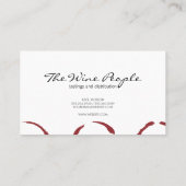wijnvlekken | Wine Line Art Visitekaartje (Achterkant)