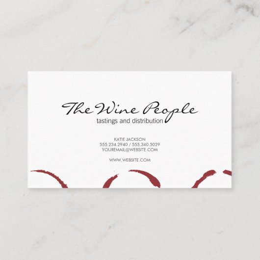 wijnvlekken | Wine Line Art Visitekaartje (Achterkant)