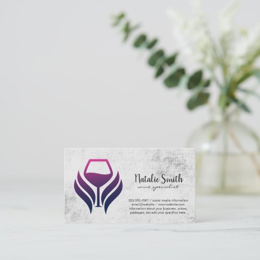 Wijnvleklogo | Textuurachtergrond Visitekaartje (Staand voorkant)