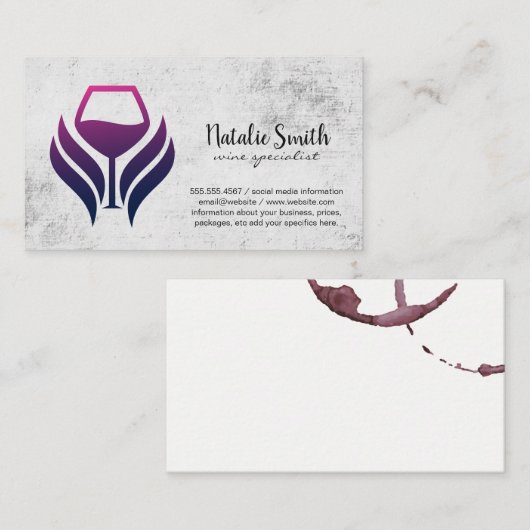 Wijnvleklogo | Textuurachtergrond Visitekaartje (Voorkant / Achterkant)