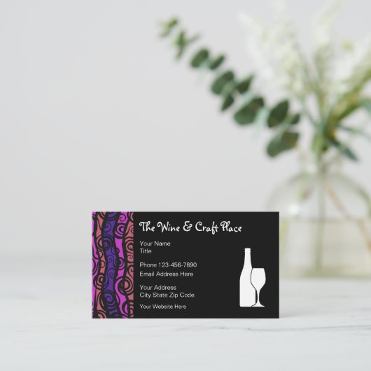 Wijnvloerbedekking en Visitekaartje van het thema (Staand voorkant)