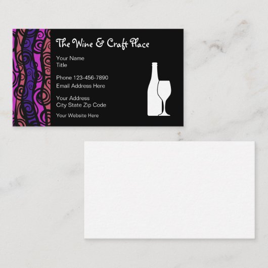 Wijnvloerbedekking en Visitekaartje van het thema  (Voorkant / Achterkant)