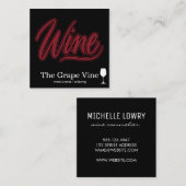 Wijnvont en wijnglas vierkante visitekaartje (Voorkant / Achterkant)