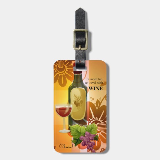 Wijnvormend Bagagelabel voor kunstmatig ontwerp (Voorkant verticaal)