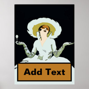 Wijnvrouw en voeg hier tekst toe poster