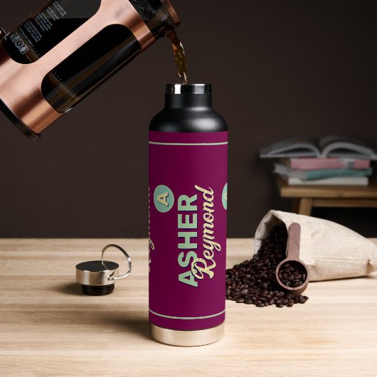 Wijnwaterfles met naam waterfles (Koffie)