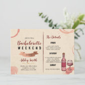 Wijnweekend bachelorette uitnodiging (Staand voorkant)