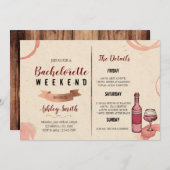 Wijnweekend bachelorette uitnodiging (Voorkant / Achterkant)