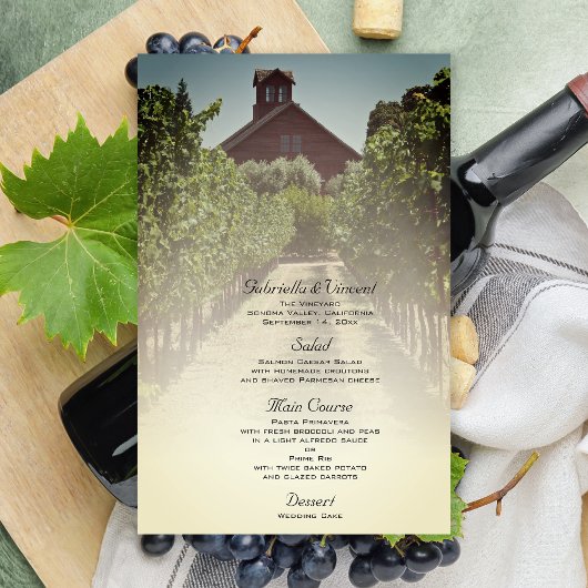 Wijnwerij en menu Rustic Red Barn Wedding