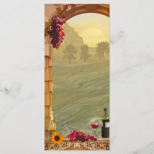 Wijnwerper of Wine Thleed Menu Kaart (Achterkant)