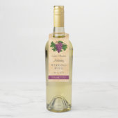 Wijnwijn Elegant Vintage Grapes | Dank u wel Flessenhanger (Op fles)