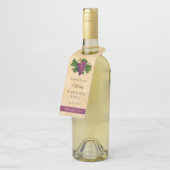 Wijnwijn Elegant Vintage Grapes | Dank u wel Flessenhanger (Schuin)