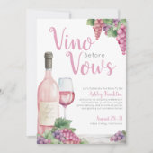Wijnwijn Vino voor Vows Bachelorette Party Kaart (Voorkant)