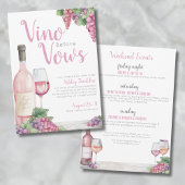 Wijnwijn Vino voor Vows Bachelorette Party Kaart